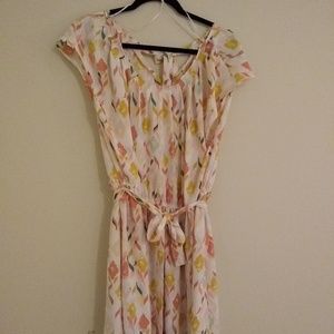 Tan Floral Dress
